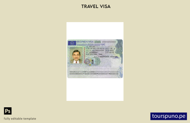 Plantilla de visa de trabajo para Grecia lista para imprimir